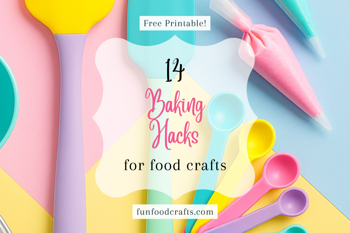 colorful baking tools on a color block background
